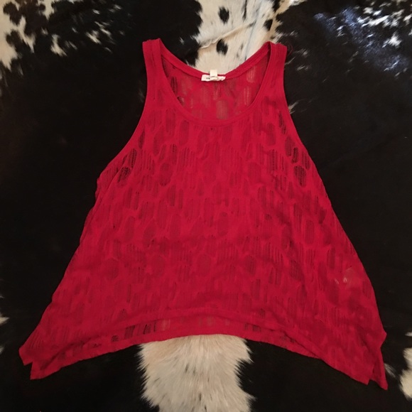 UO Silence + Noise red gauze tank top - Picture 4 of 5